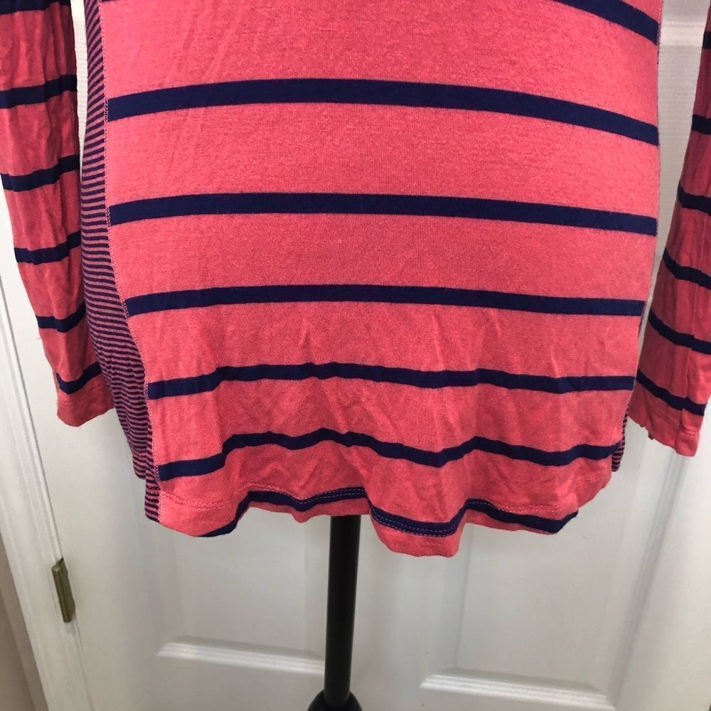 Green Source long sleeve pink blue stripe shirt - Picture 4 of 9